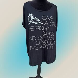 Sport Style & Co women’s size 2X black short sleeve scoop neck T-shirt